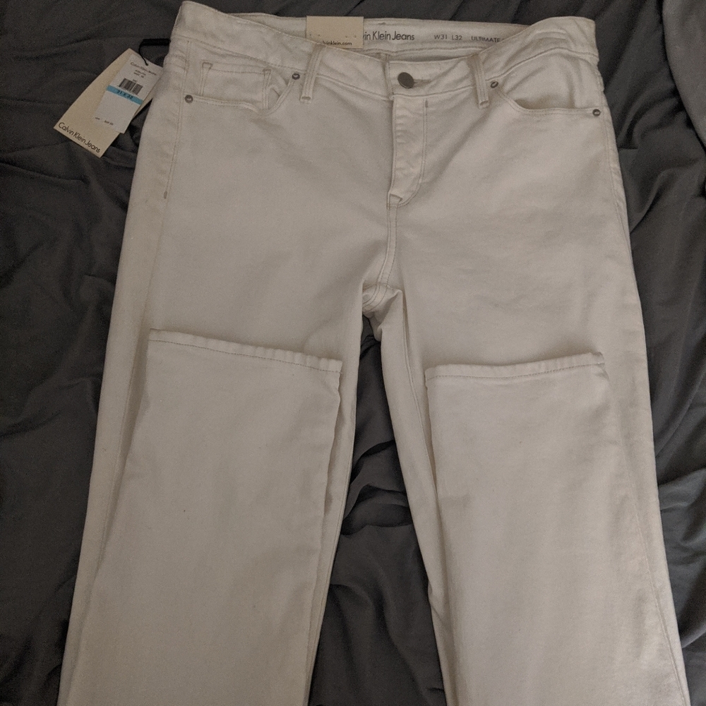 Nwt Calvin Klein White Jeans